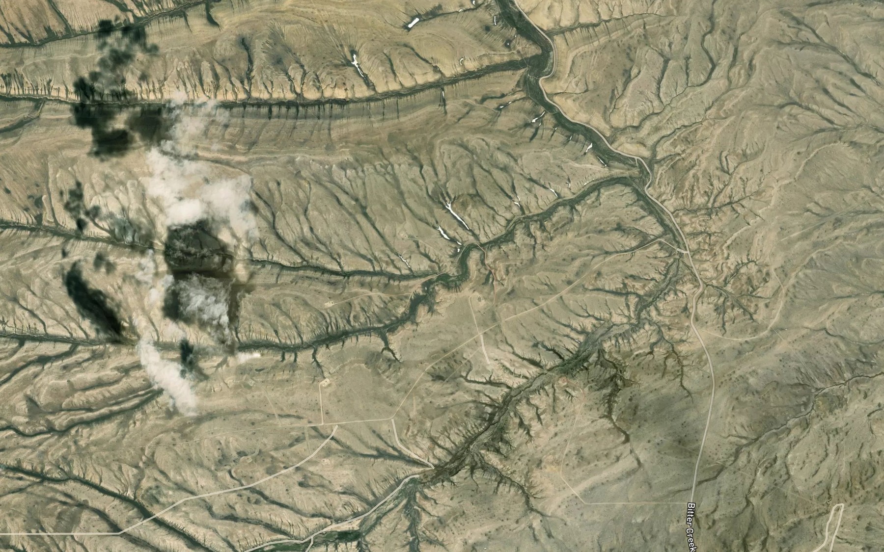 Satellite map of the Dry Sand Creek