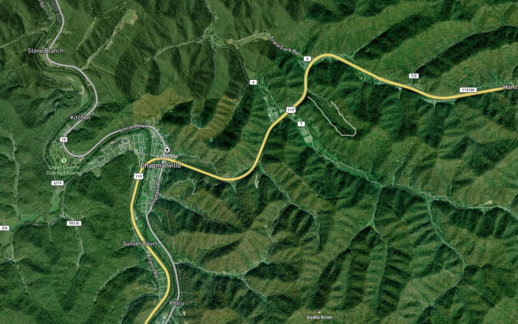 Satellite map of the Wheatley Branch