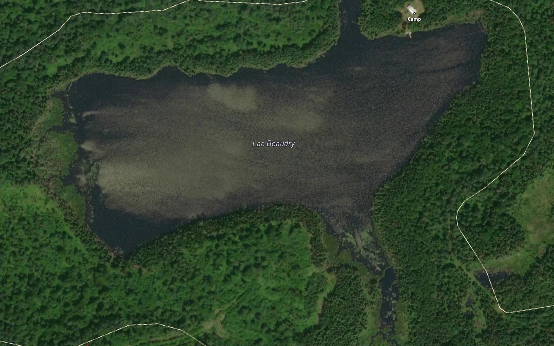Satellite map of the Lac Beaudry