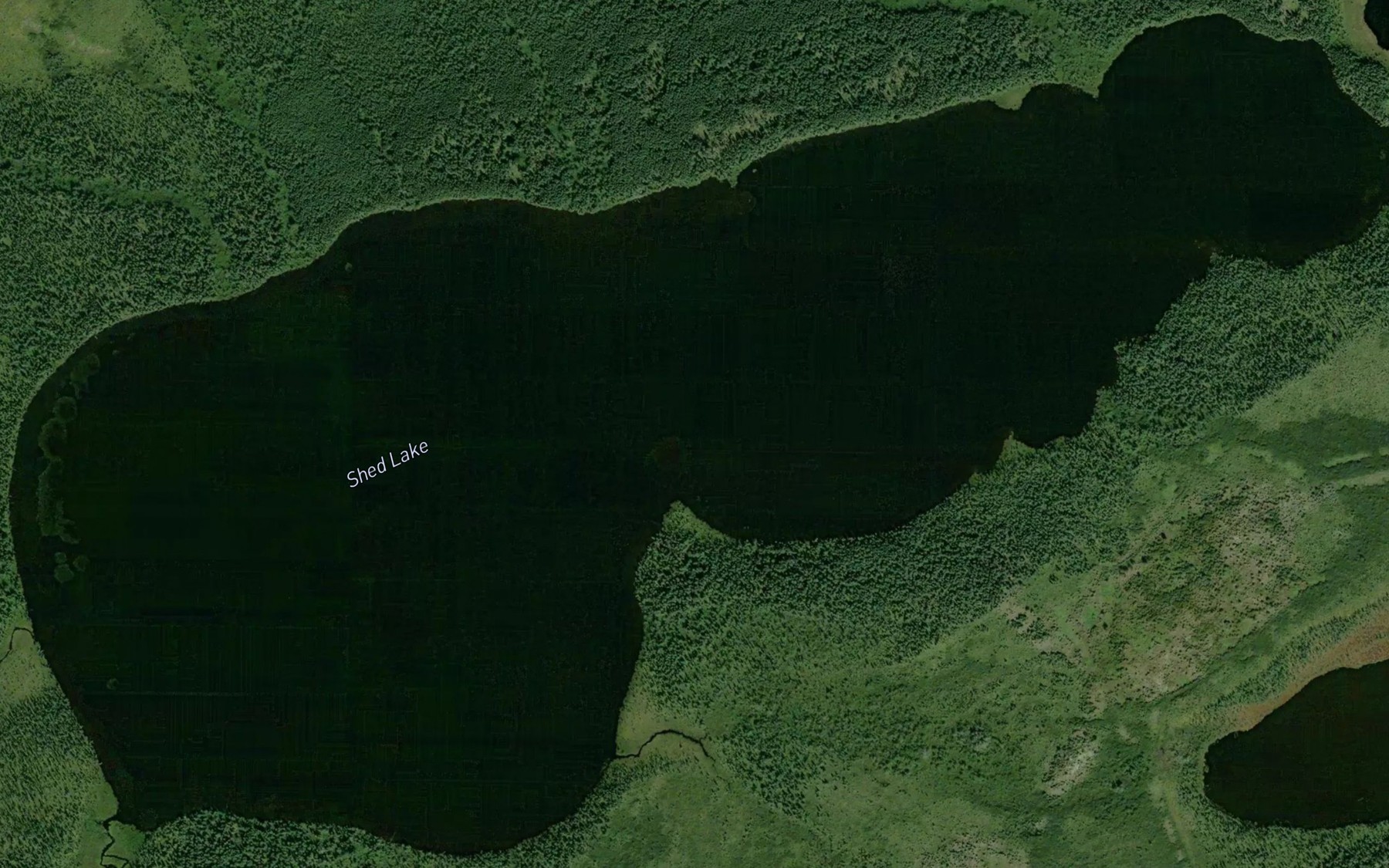 Satellite map of the Shed Lake