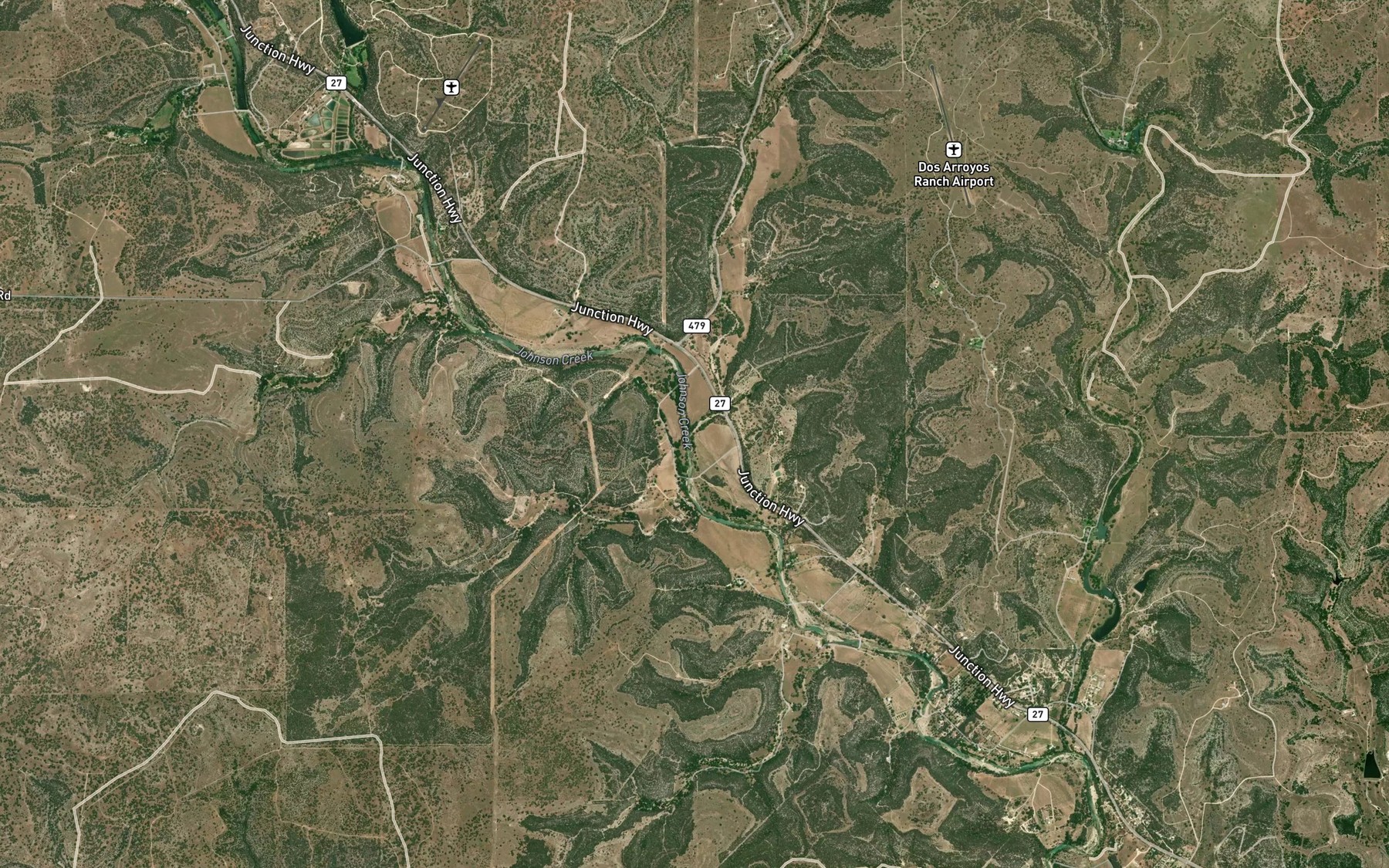 Satellite map of the Dry Branch