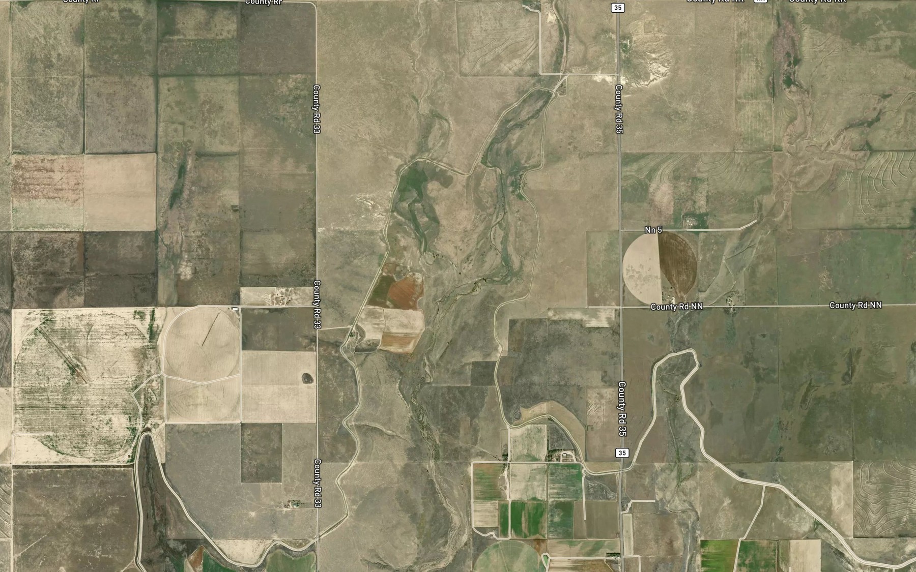 Satellite map of the West Horse Creek