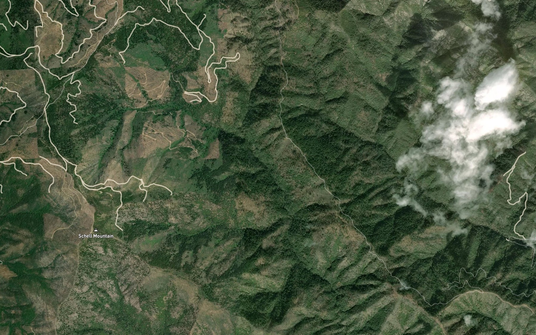 Satellite map of the Lockhart Creek