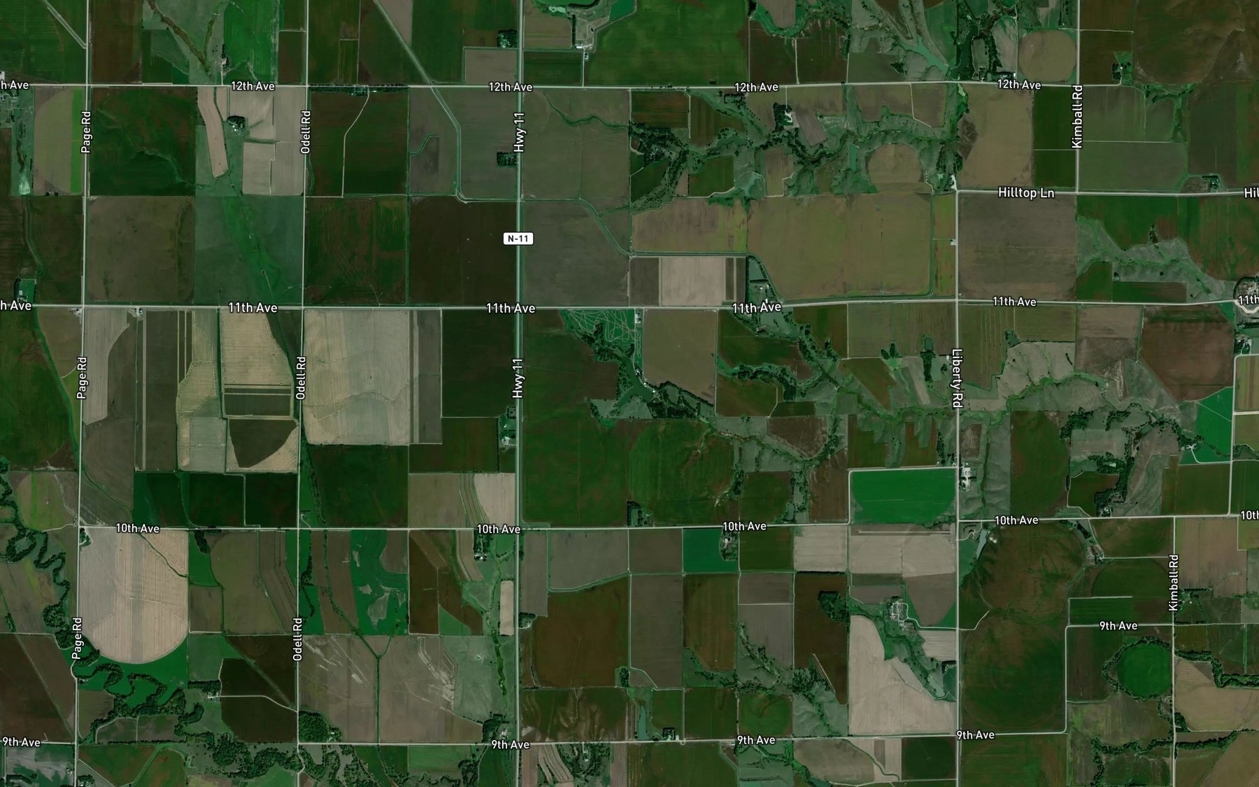 Satellite map of the Jensen Reservoir
