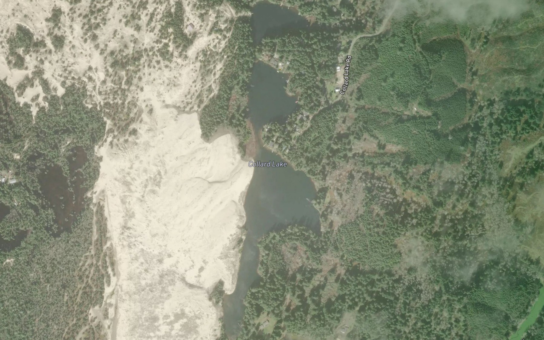 Satellite map of the Collard Lake
