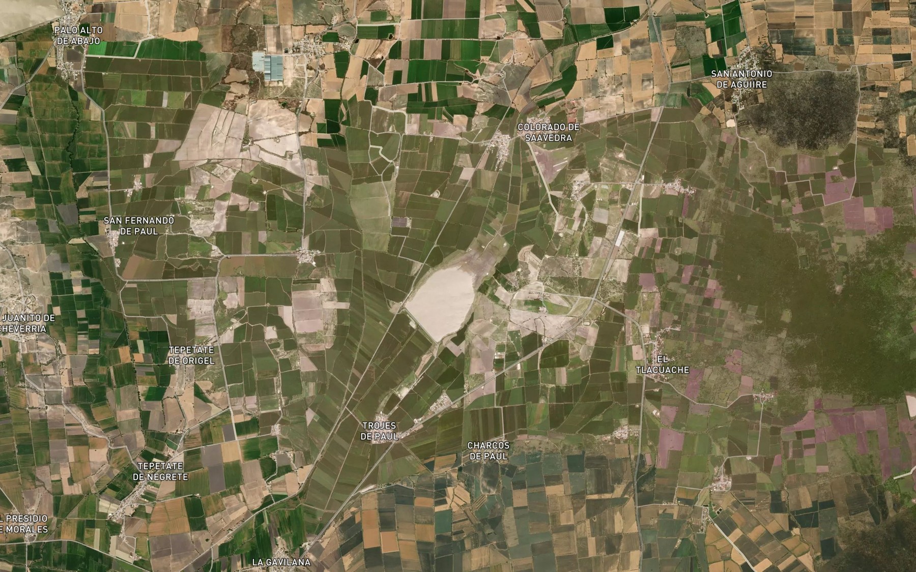 Satellite map of the Las Trojes
