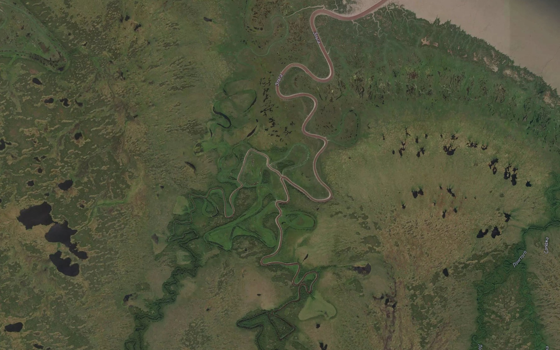 Satellite map of the Levaya El'ga