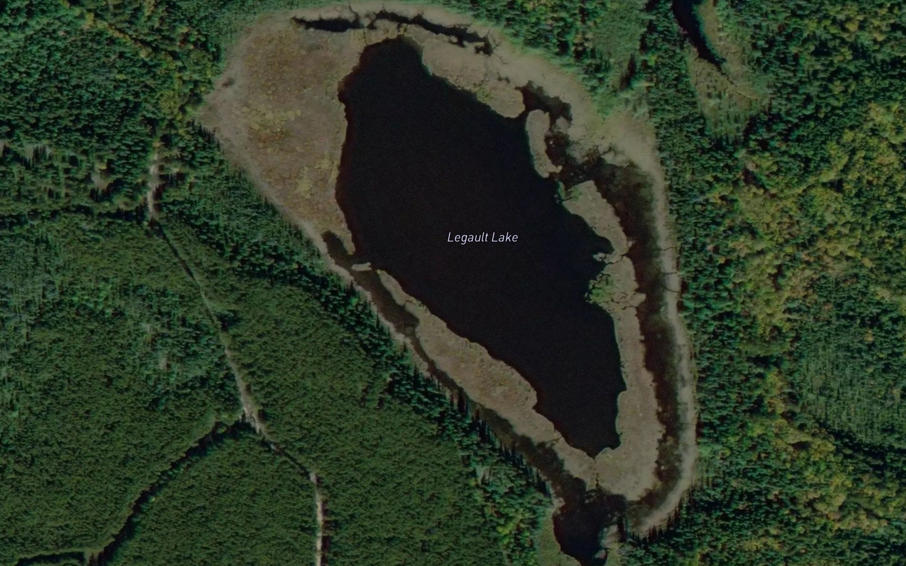 Satellite map of the Legault Lake