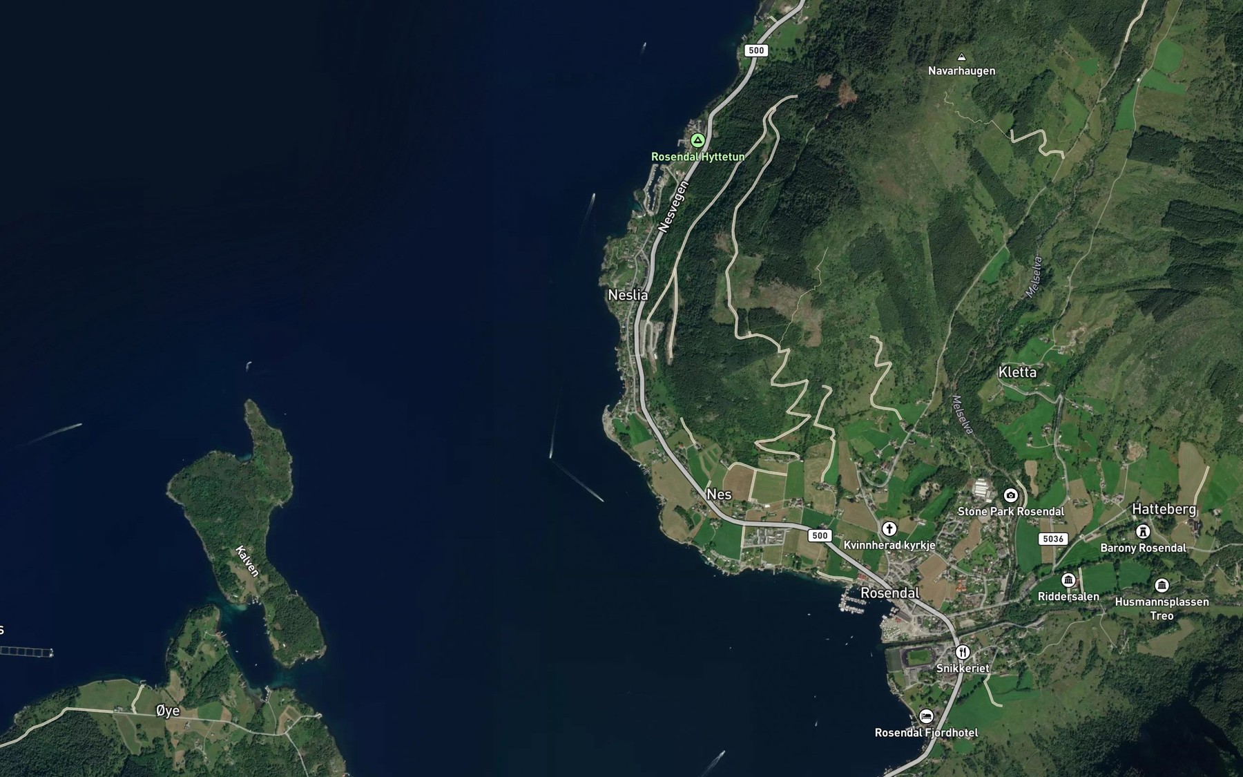 Satellite map of the Beinavika