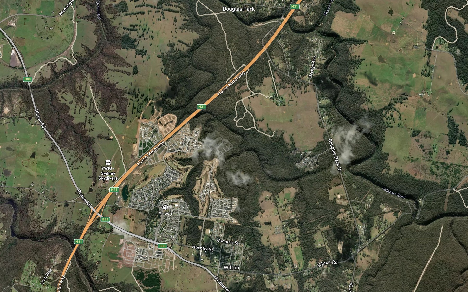 Satellite map of the Stringybark Creek