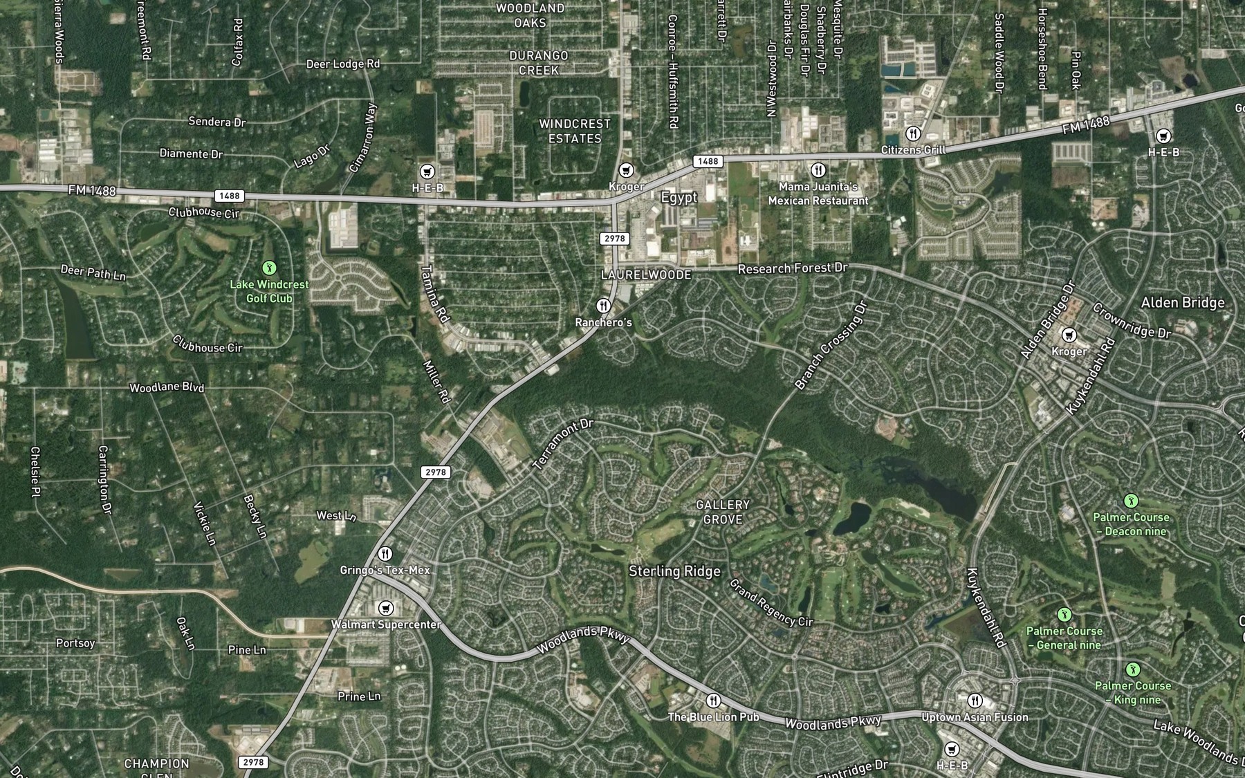 Satellite map of the Nickaburr Creek