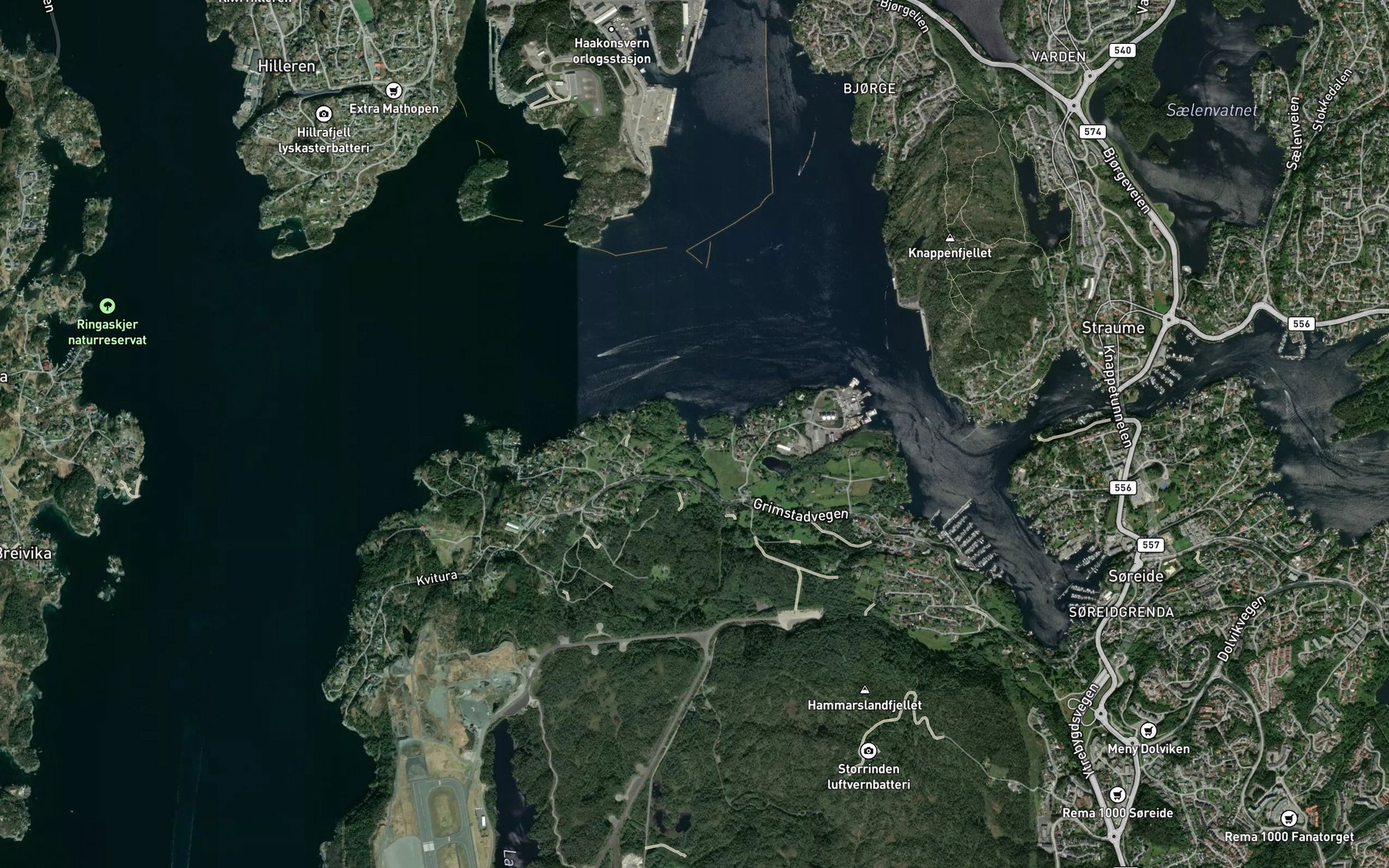 Satellite map of the Hopsvika