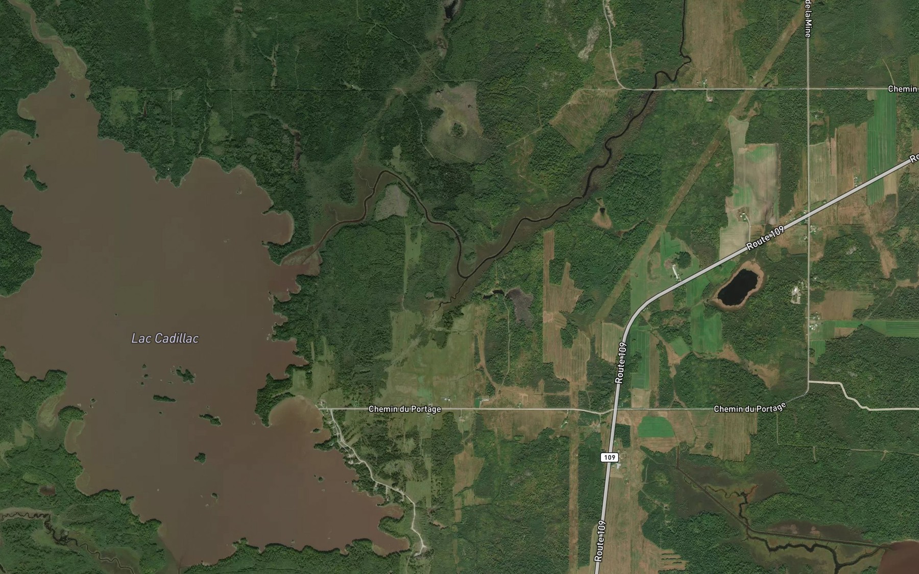 Satellite map of the Cours d'eau Naud