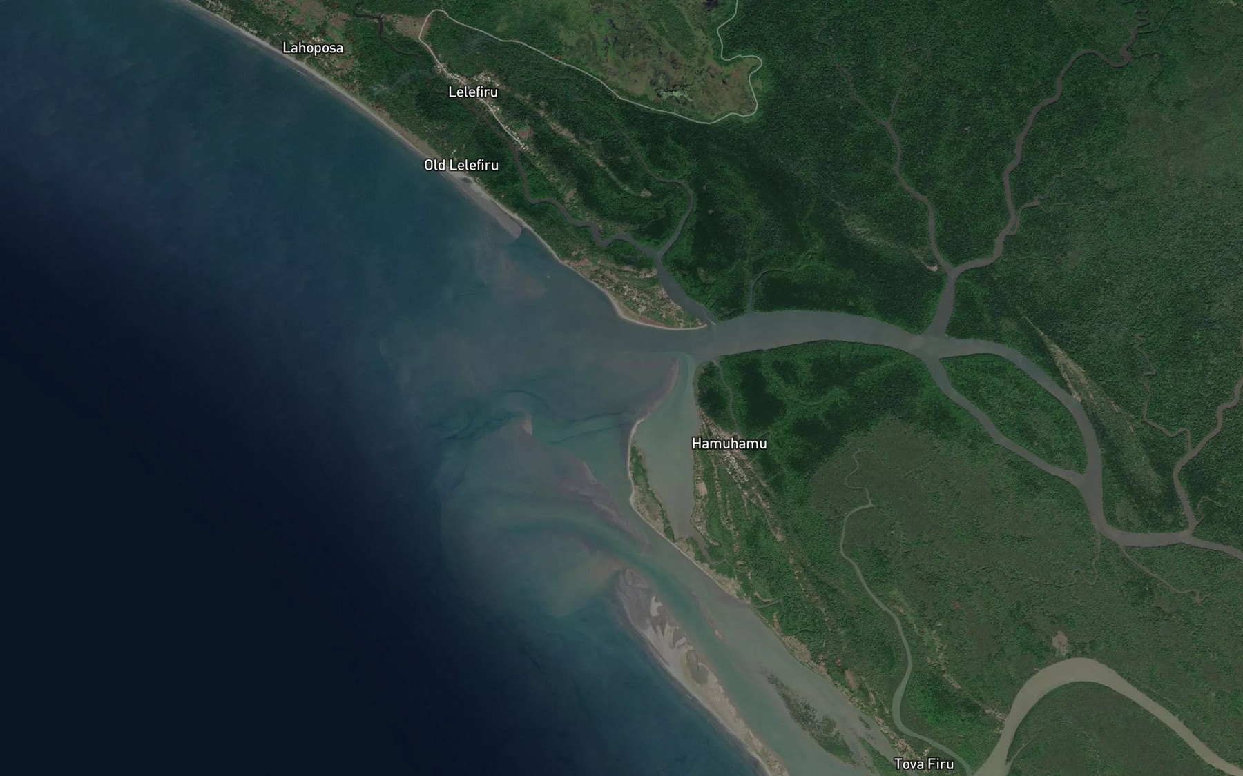 Satellite map of the Mopu Inlet