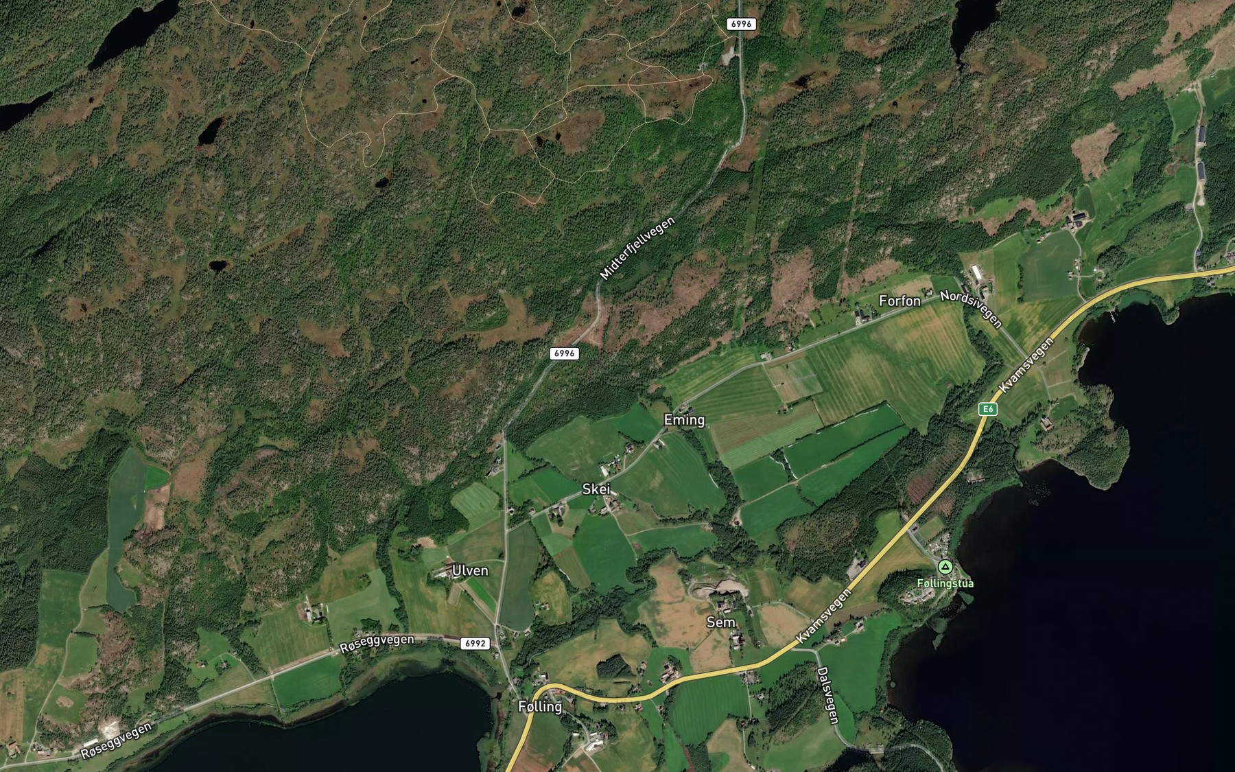 Satellite map of the Emingsbekken