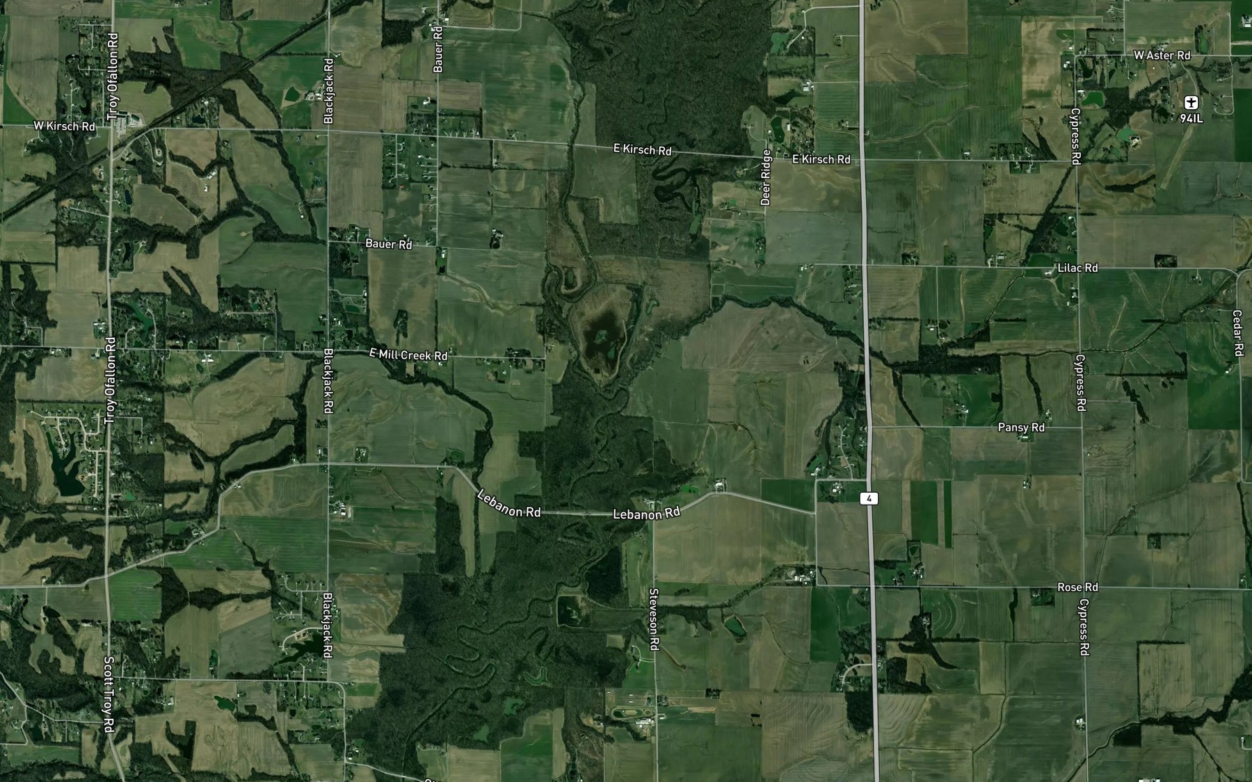 Satellite map of the Lake Fork