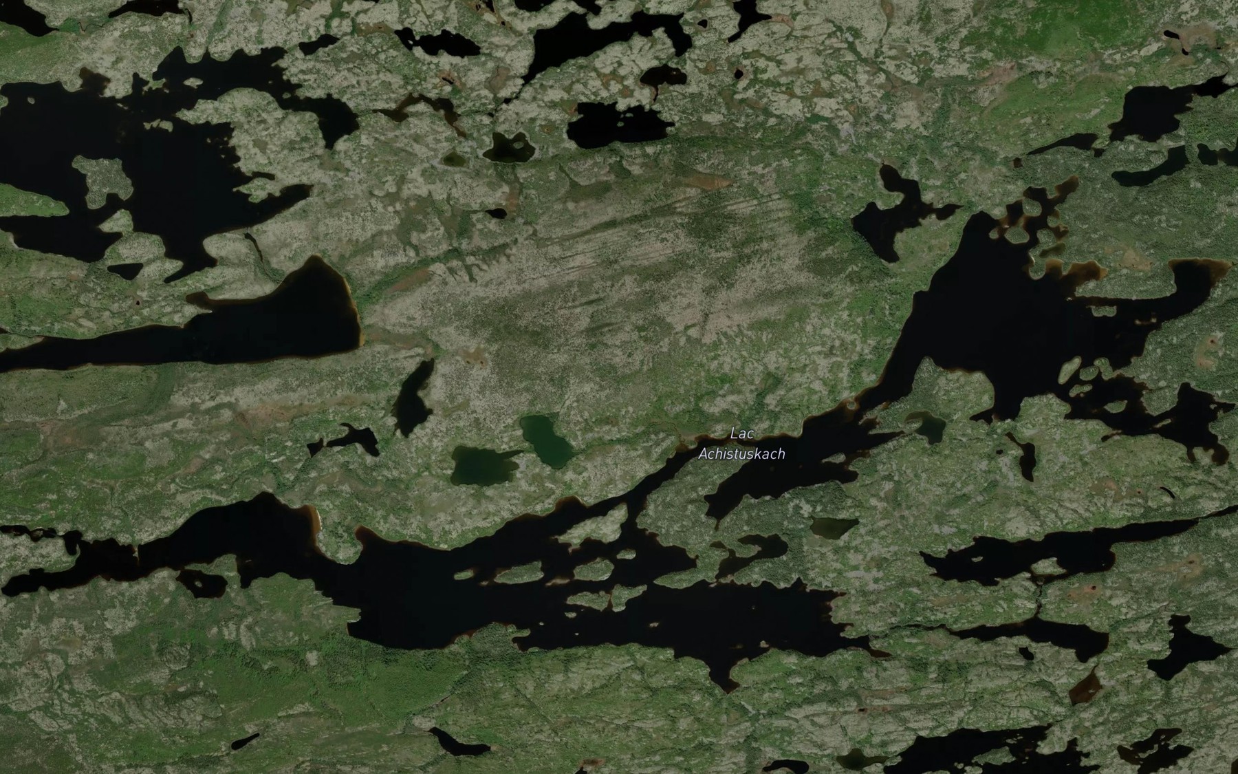 Satellite map of the Lac Achistuskach