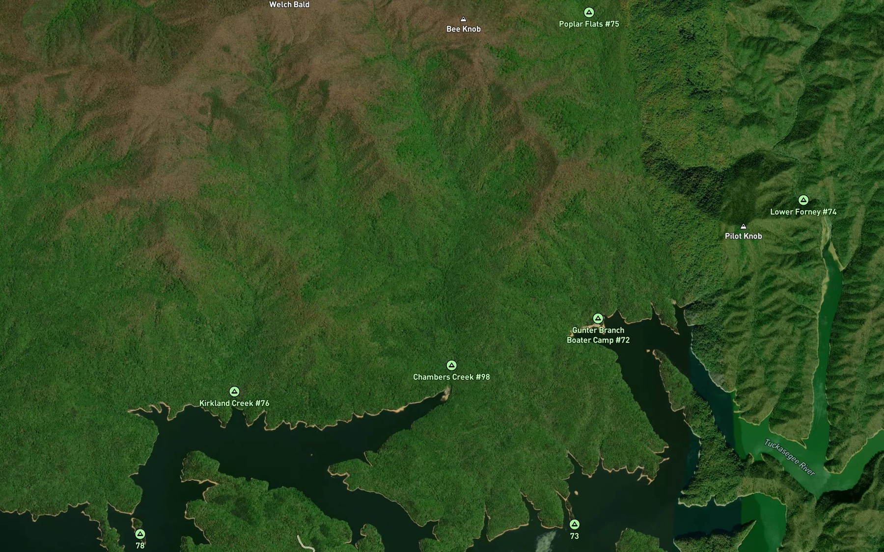 Satellite map of the West Fork Chambers Creek