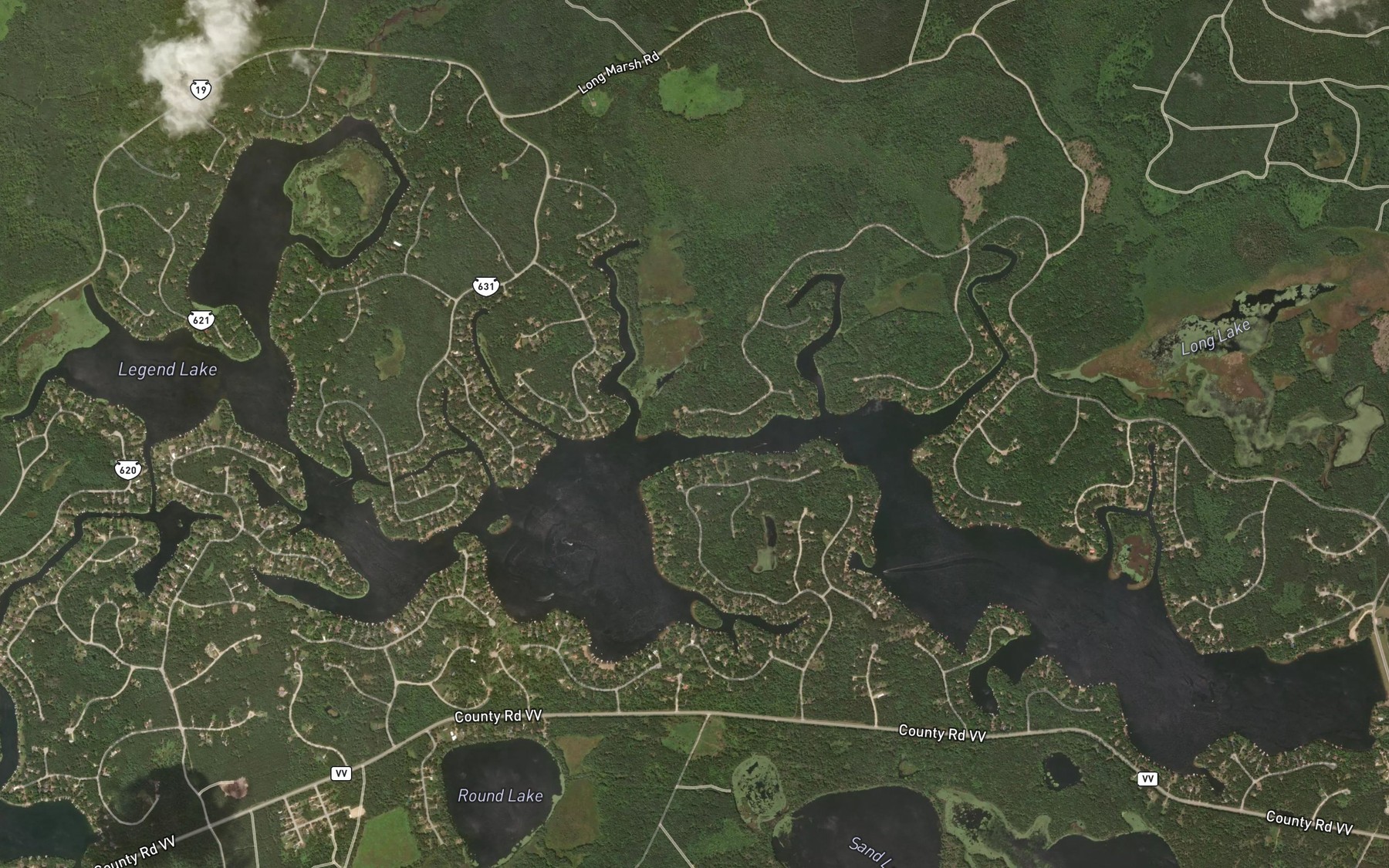 Satellite map of the Legend Lake