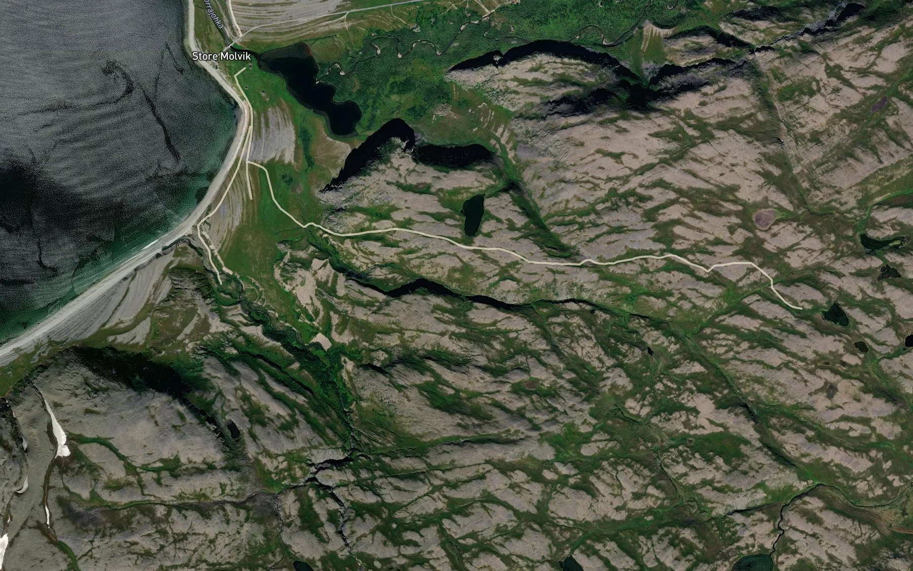 Satellite map of the Jeretjakka