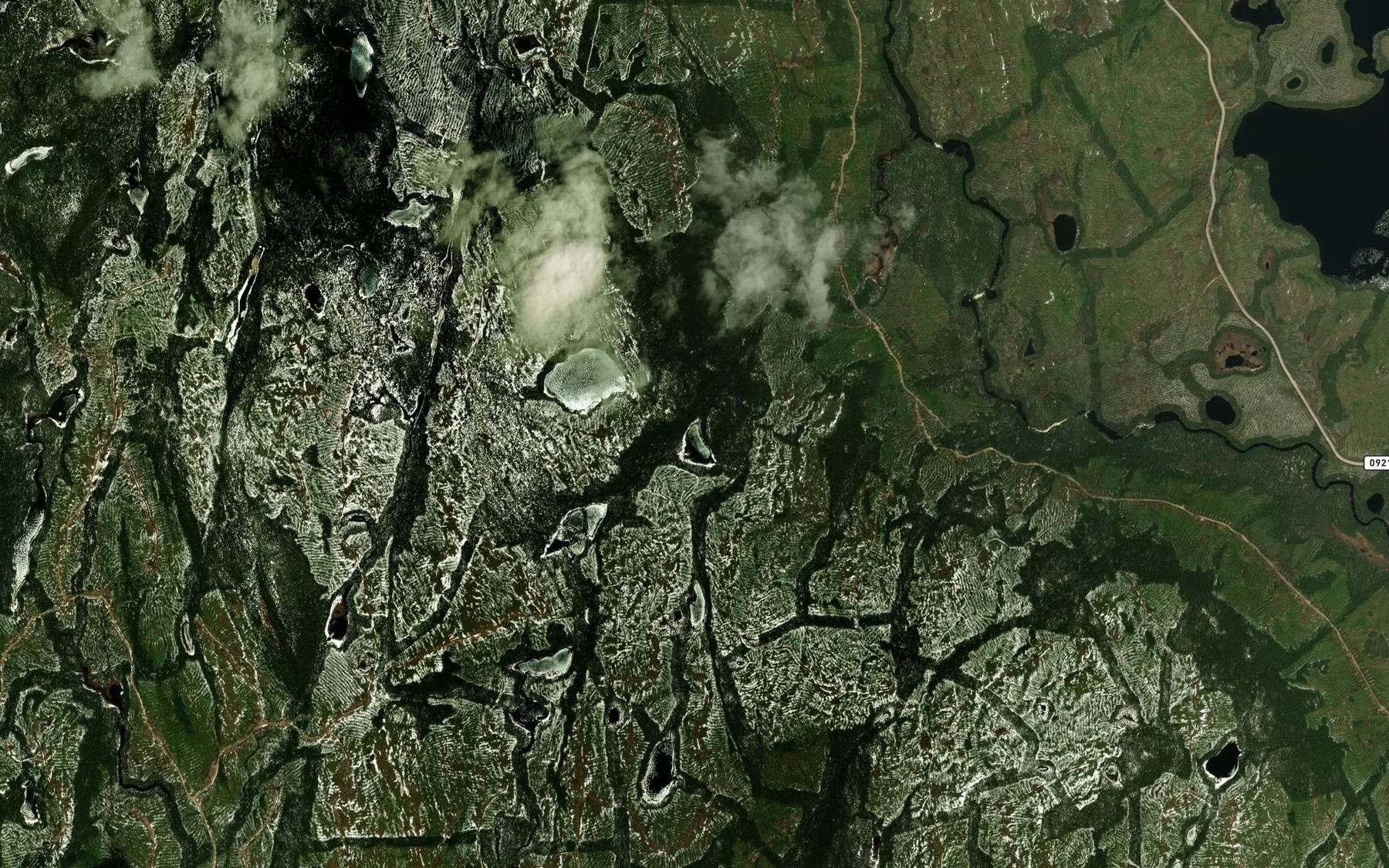 Satellite map of the Lac Evans
