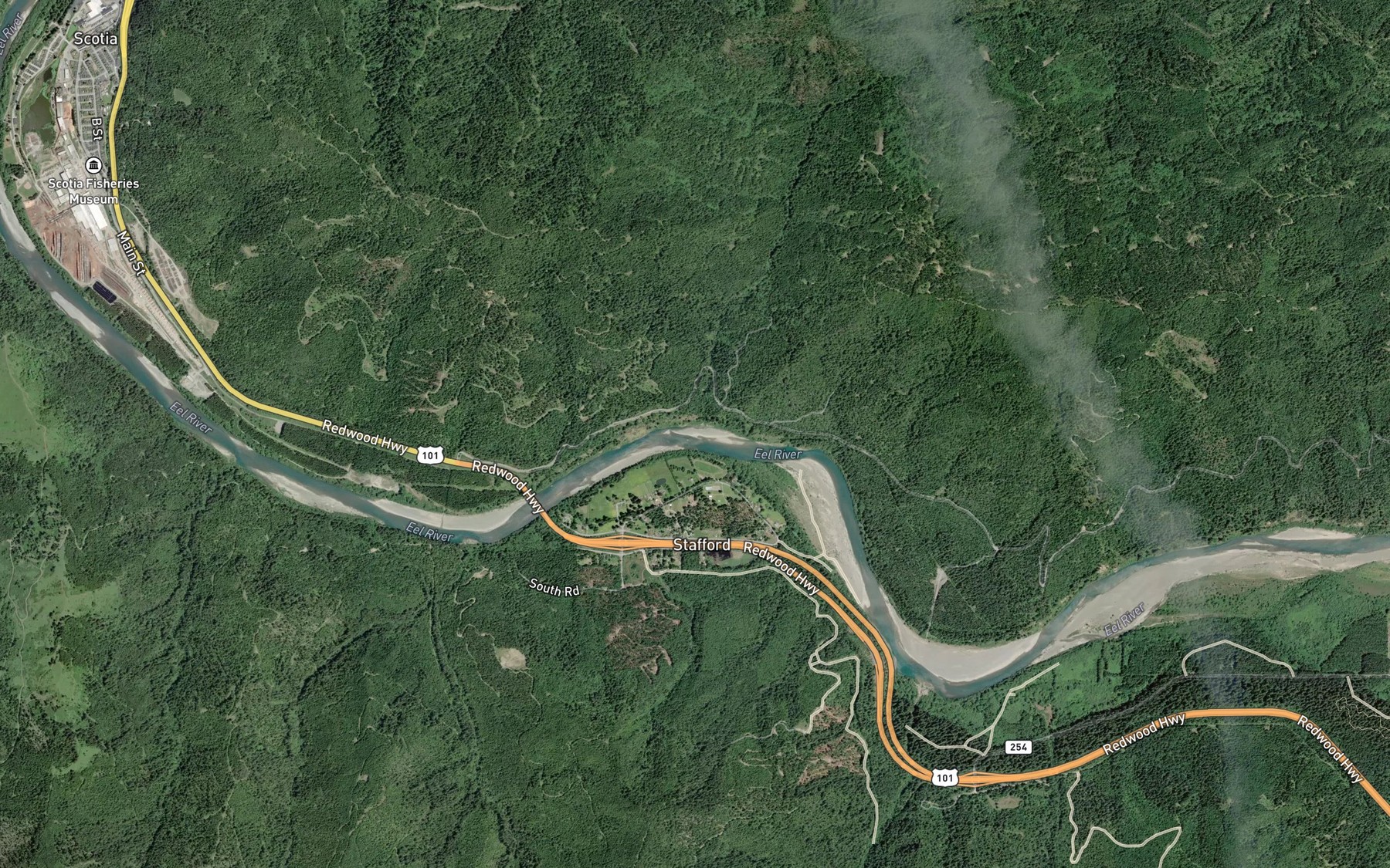 Satellite map of the Stitz Creek