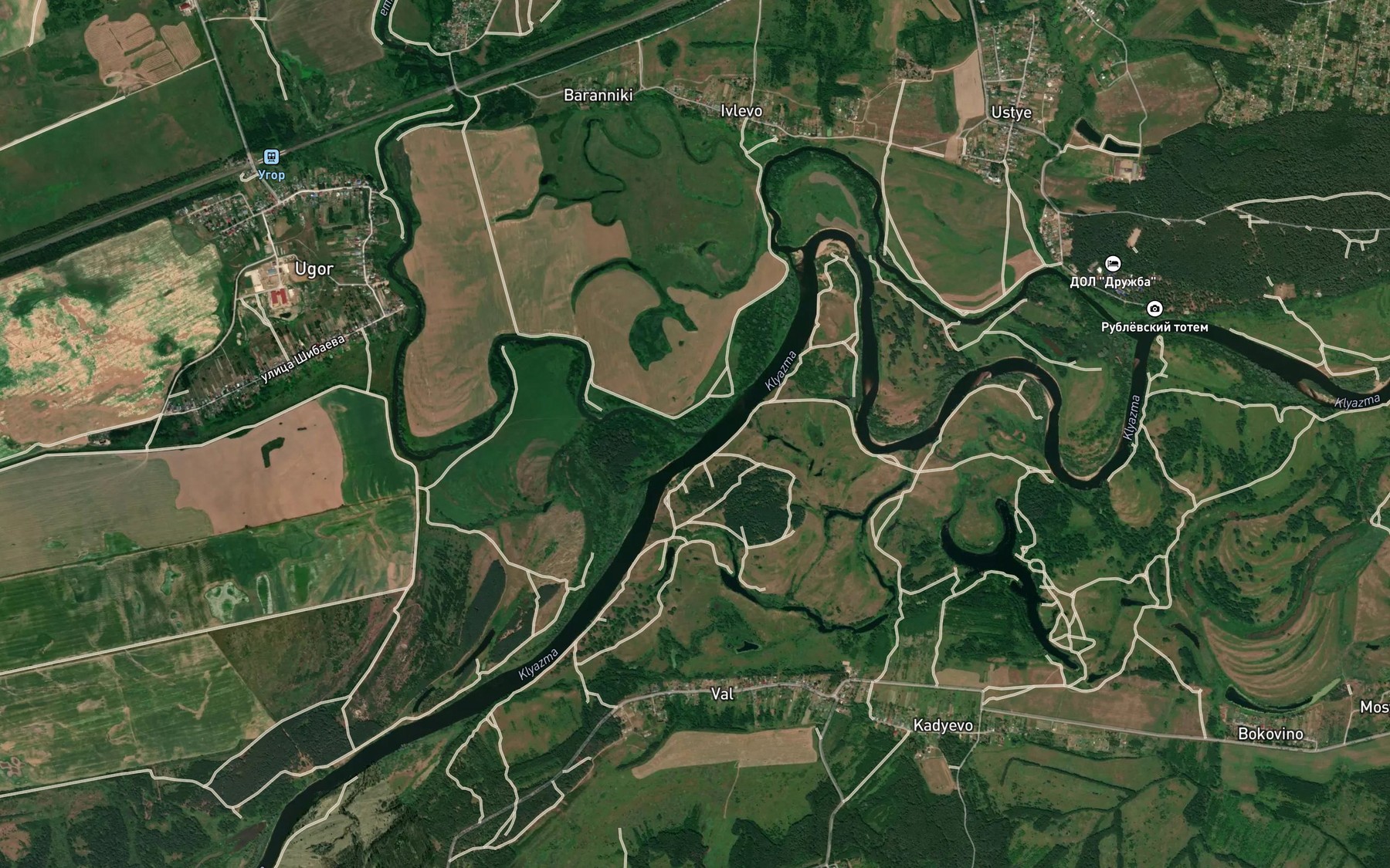 Satellite map of the Koloksha