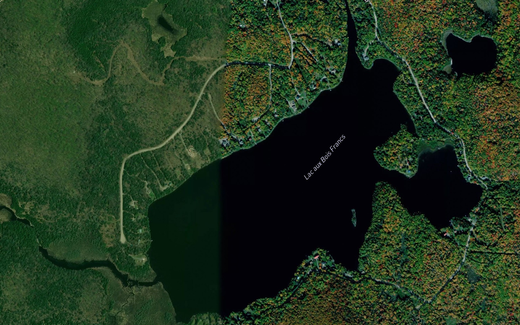 Satellite map of the Lac aux Bois Francs