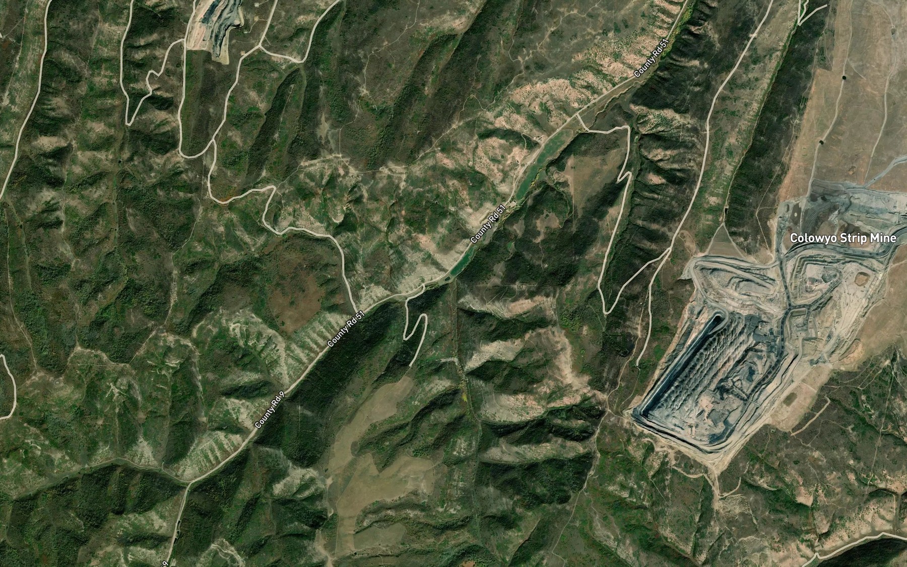 Satellite map of the East Fork Wilson Creek