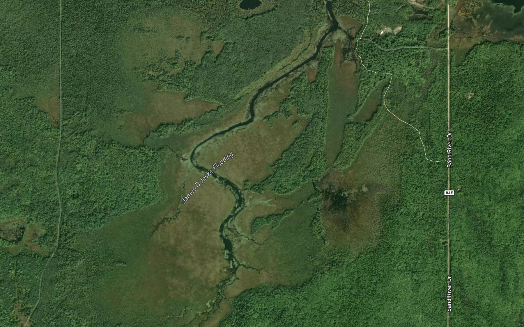 Satellite map of the James D Jeske Flooding
