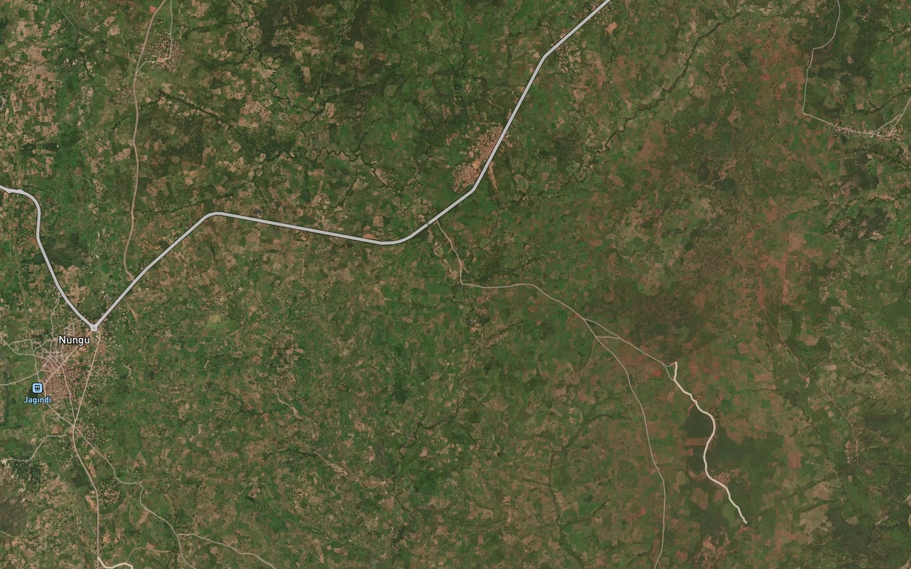 Satellite map of the River Dangwa
