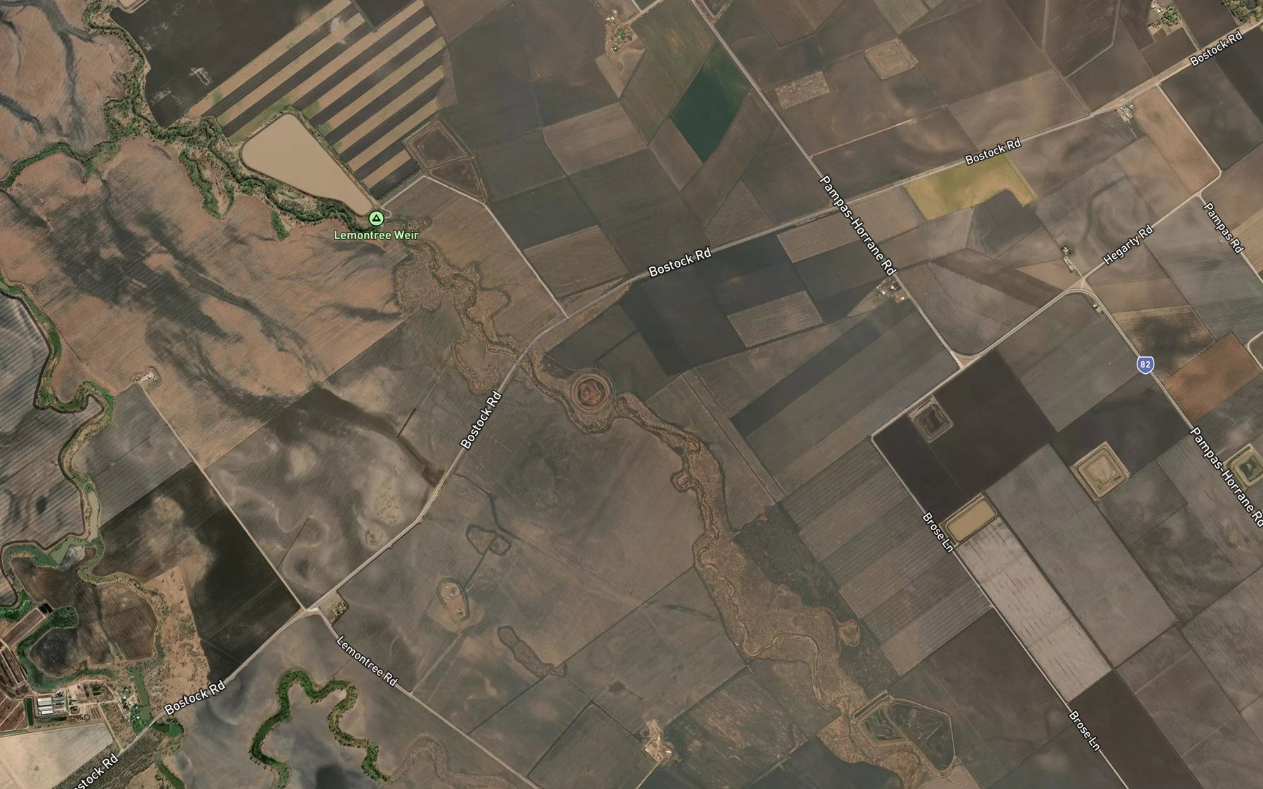 Satellite map of the Pine Creek