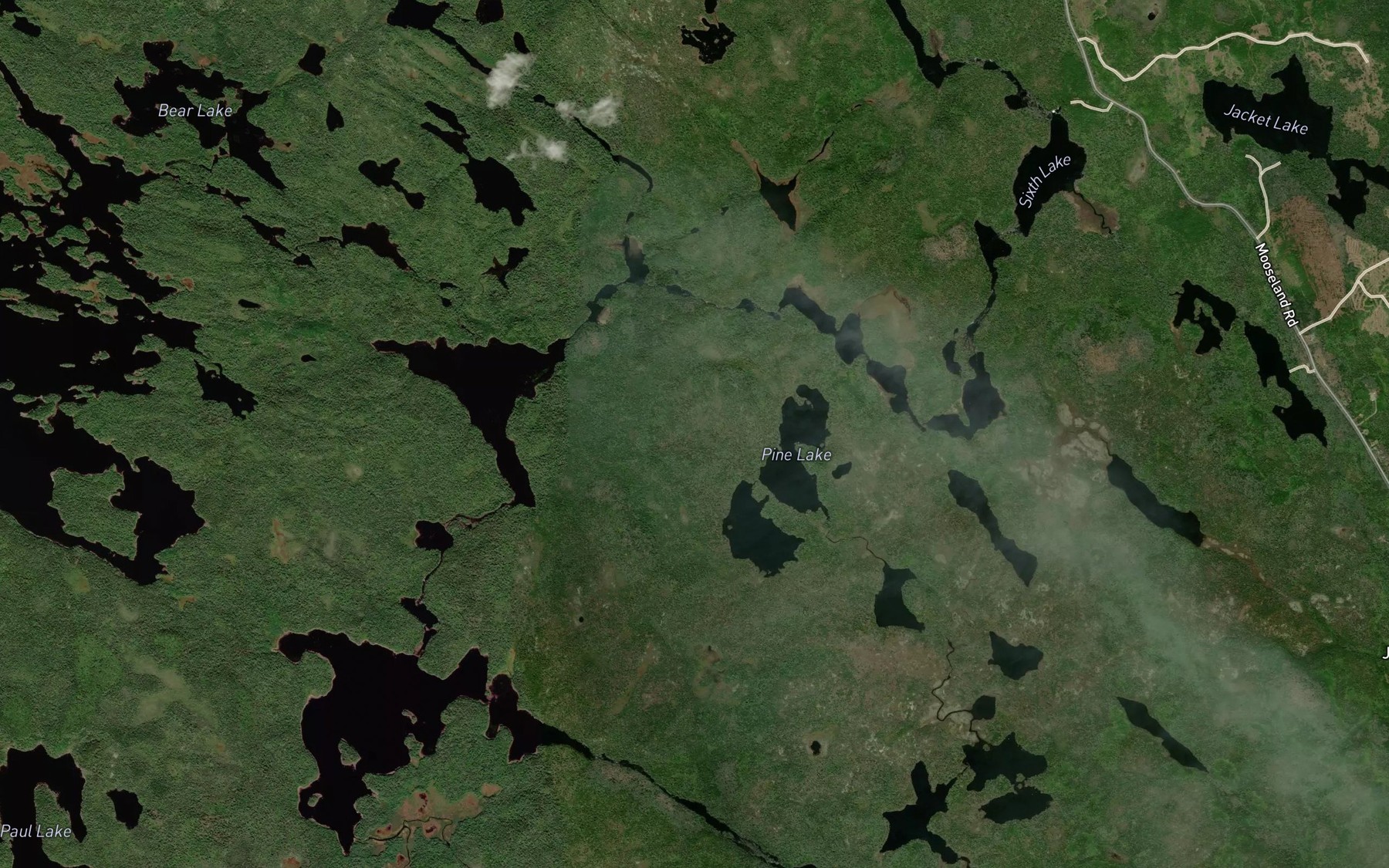 Satellite map of the Rider Lakes Pughole