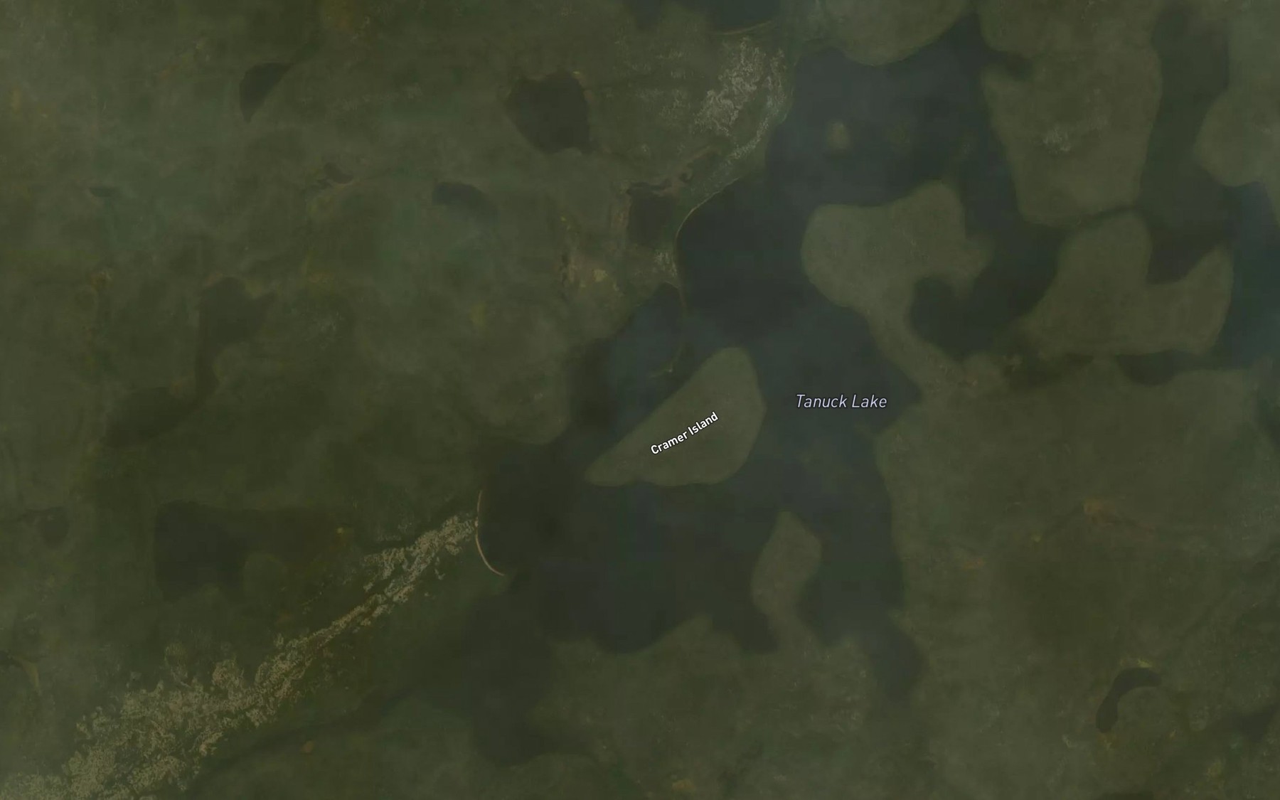 Satellite map of the Tanuck Lake