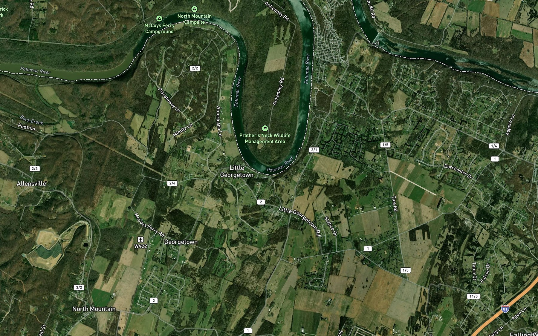 Satellite map of the Spot 2