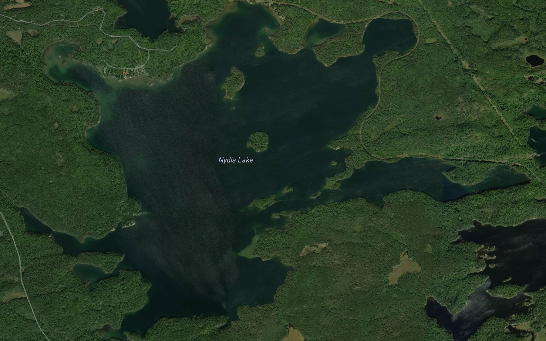 Satellite map of the Nydia Lake