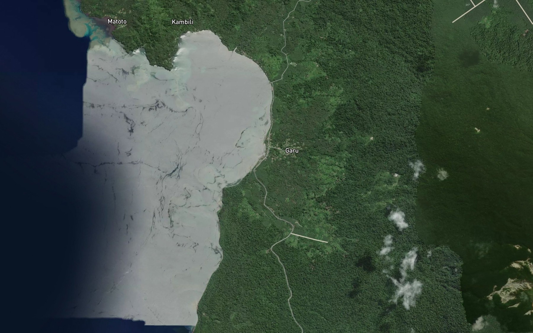 Satellite map of the Vulevulu River