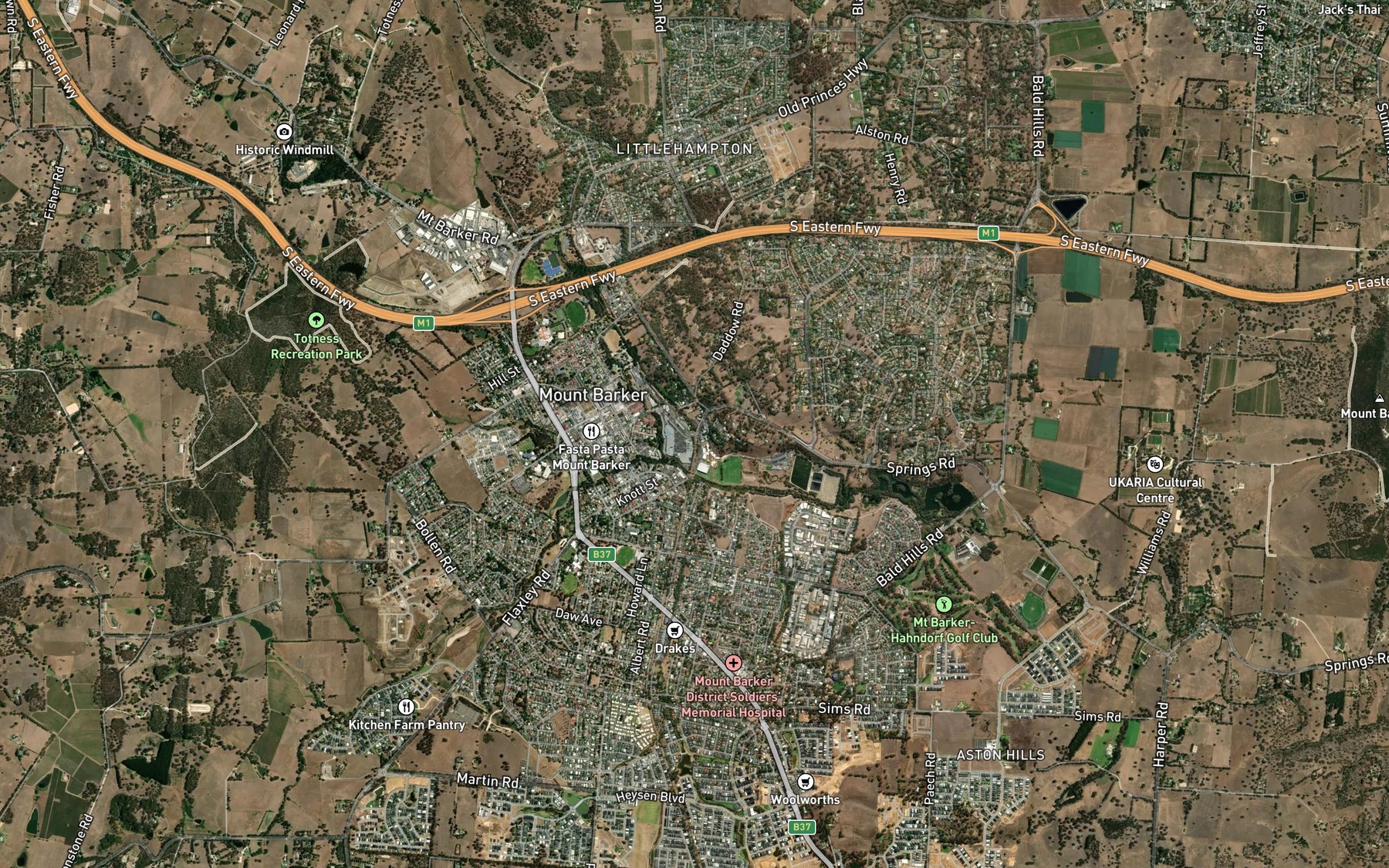 Satellite map of the Western Flat Creek
