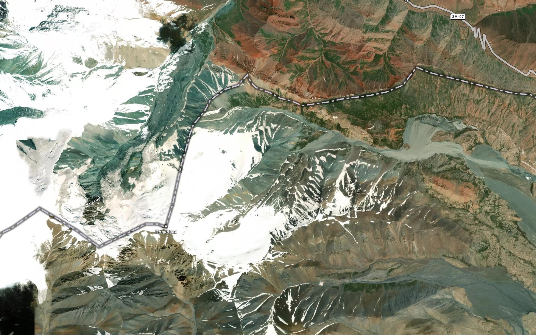 Satellite map of the Markansu