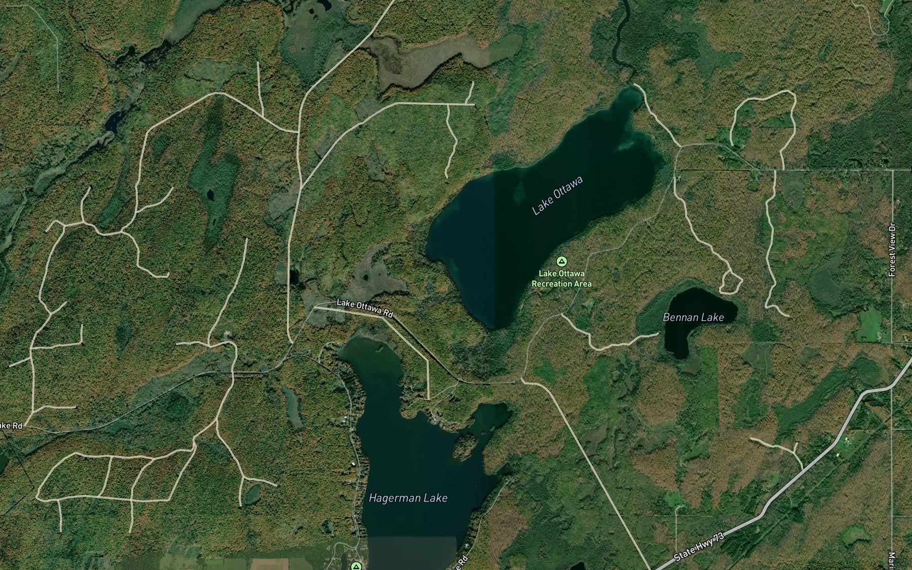 Satellite map of the Bleat Creek