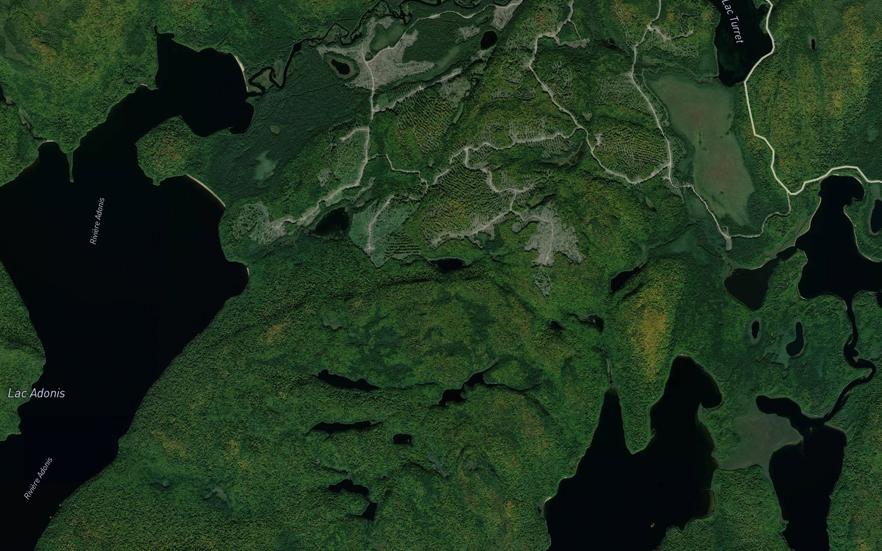 Satellite map of the Petit lac Onimiski Iskahawan