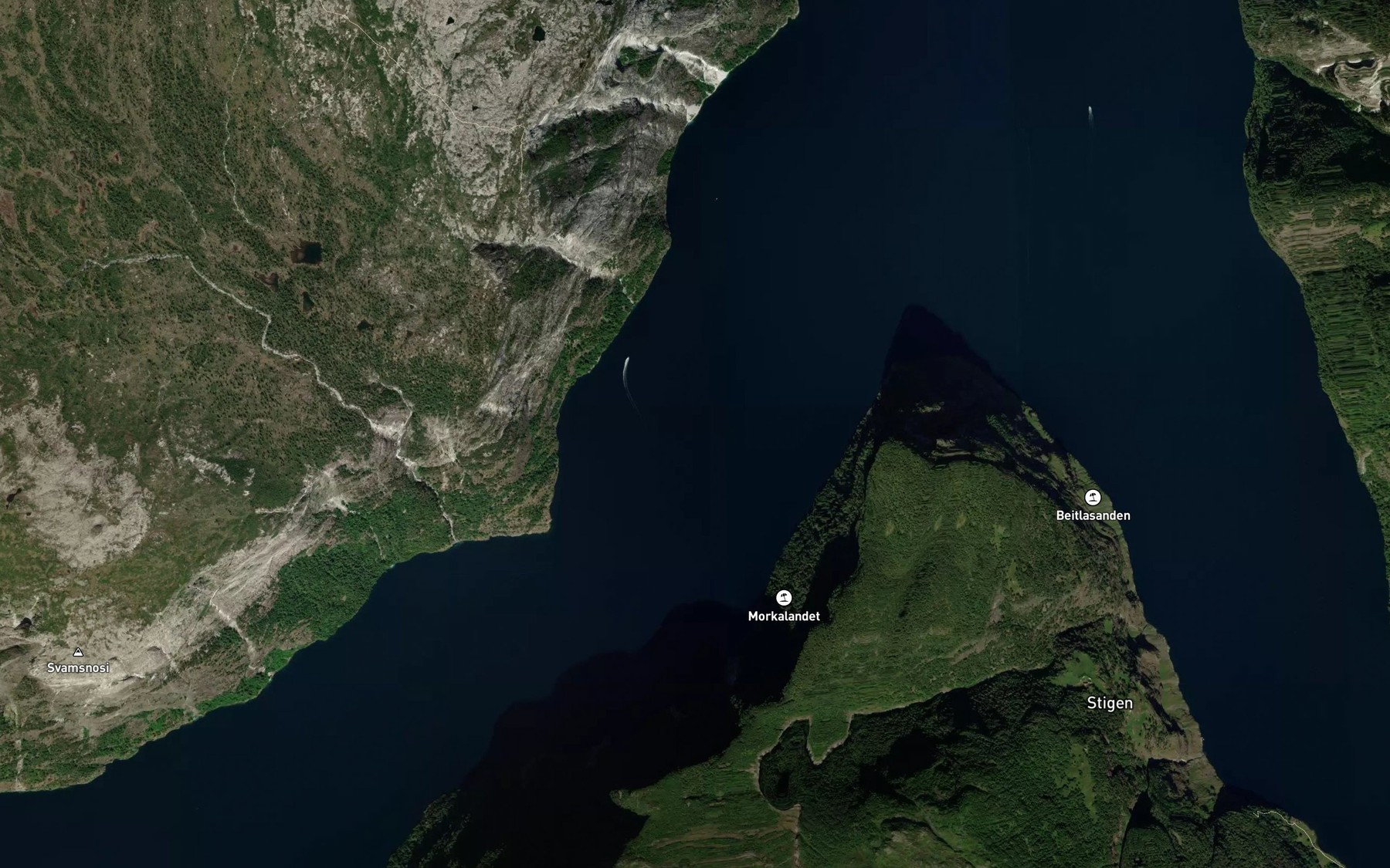 Satellite map of the Naeroyfjorden