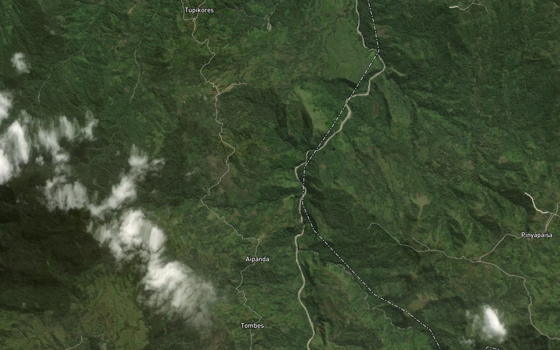 Satellite map of the Caka Creek