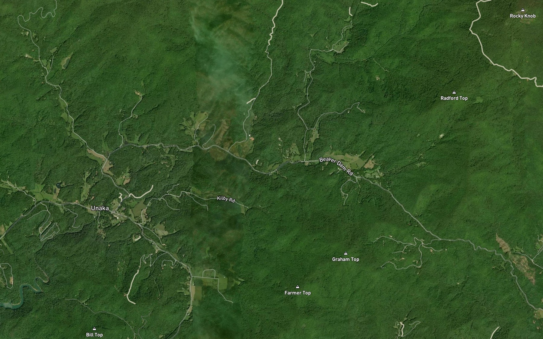 Satellite map of the Radford Branch