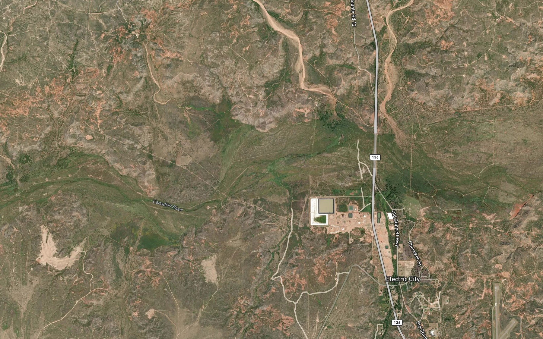 Satellite map of the Hill Creek
