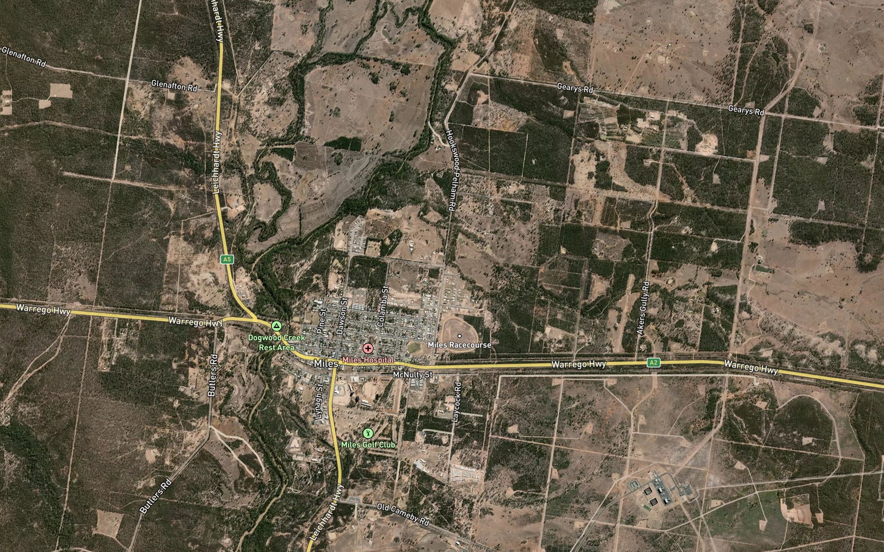 Satellite map of the Akers Gully