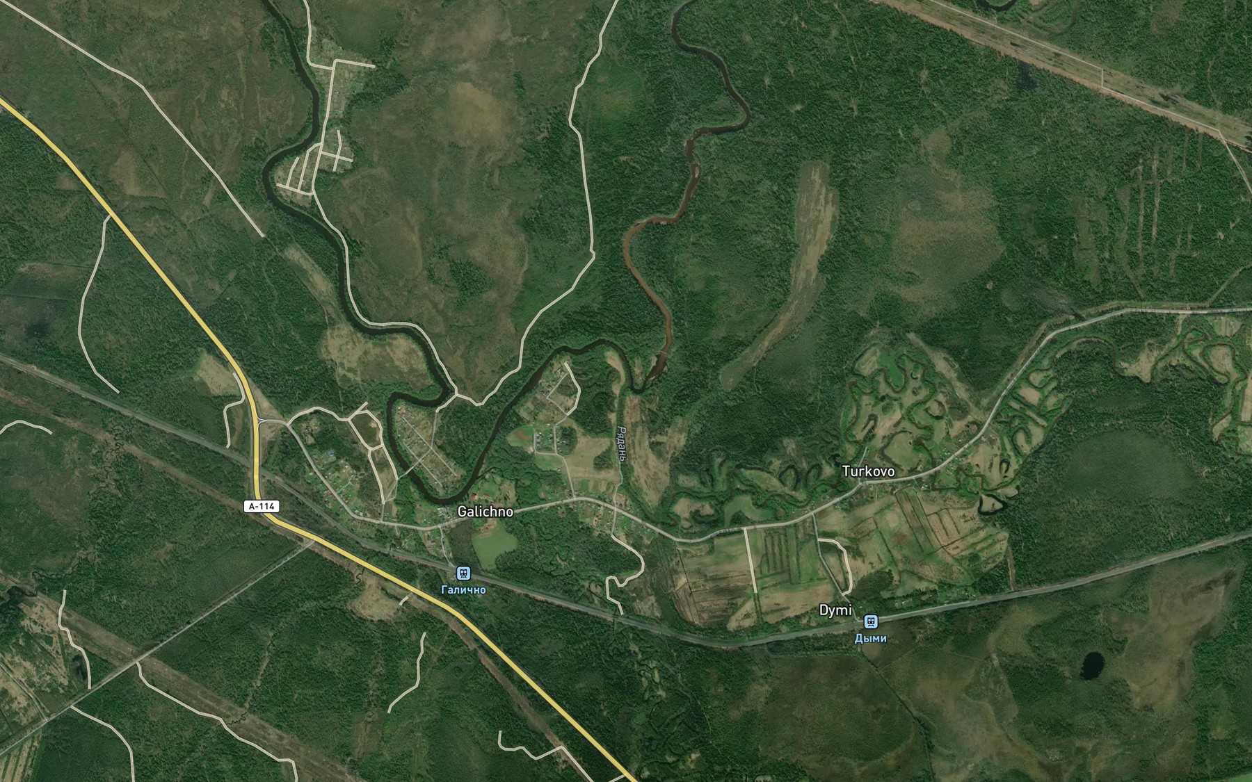Satellite map of the Ryadan'