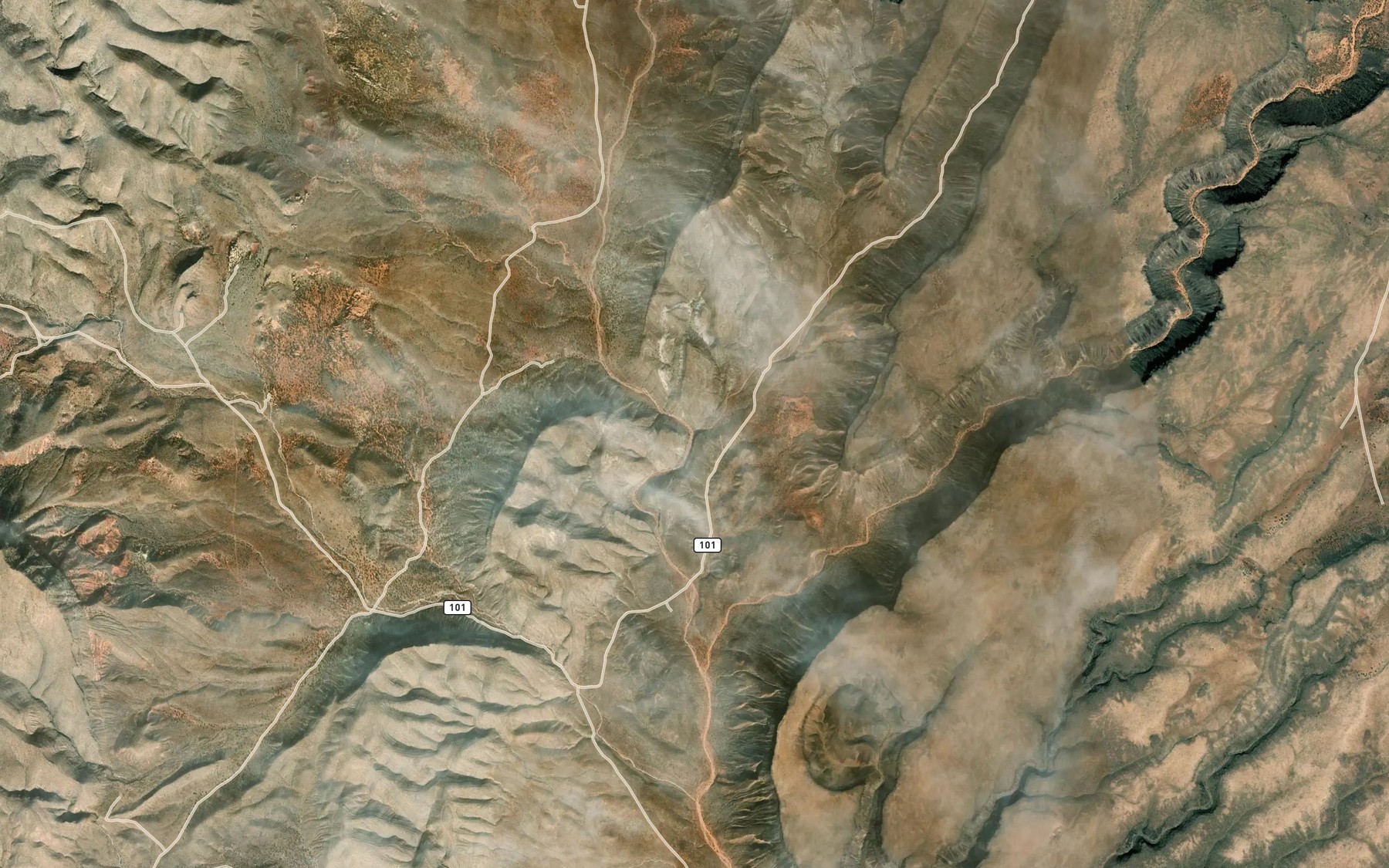 Satellite map of the Tom and Cull Wash