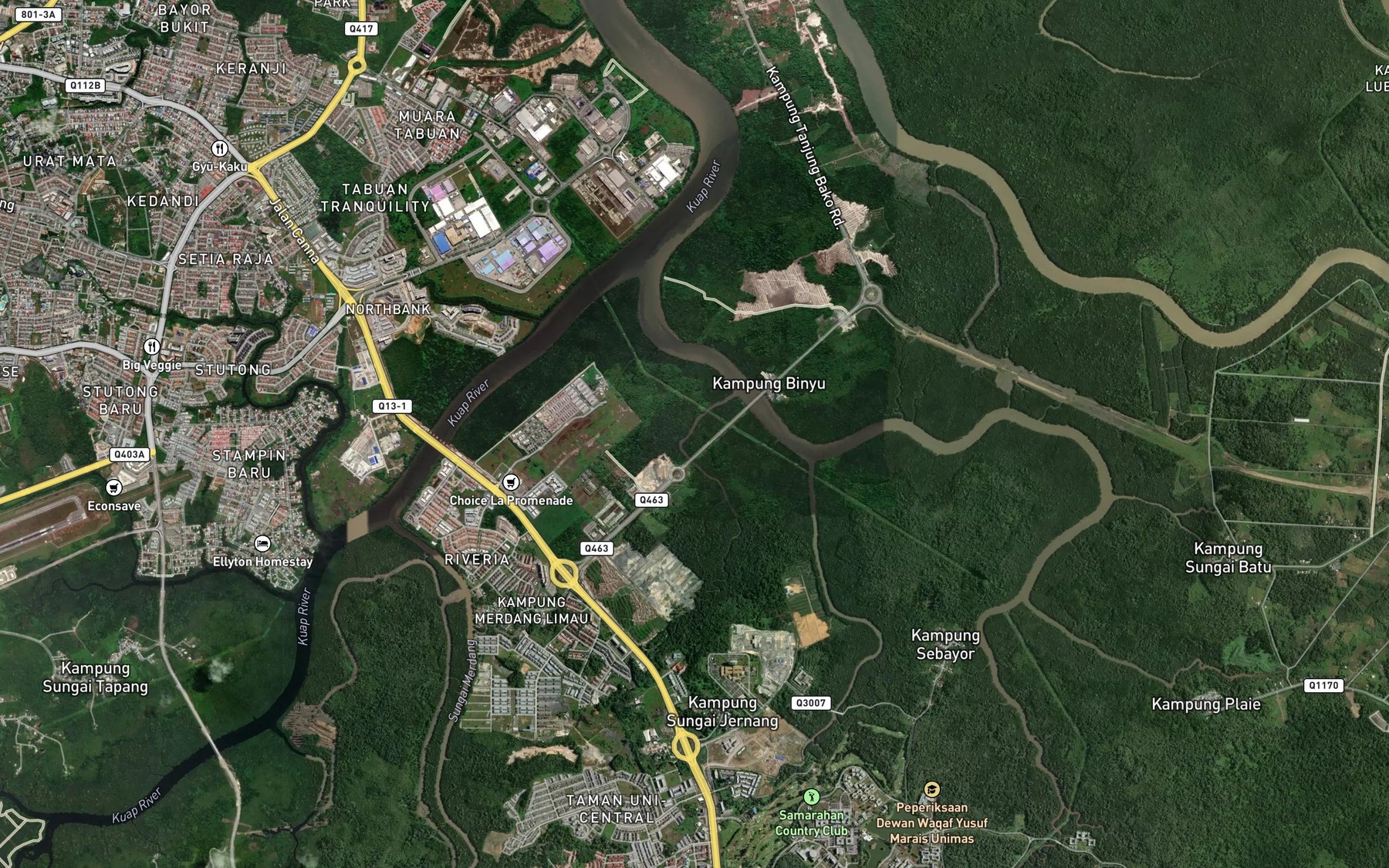 Satellite map of the Sungai Sabu