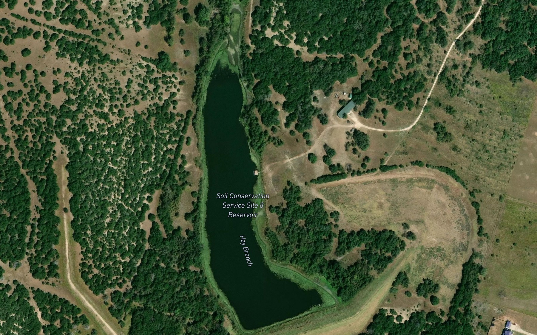 Satellite map of the Soil Conservation Service Site 8 Reservoir